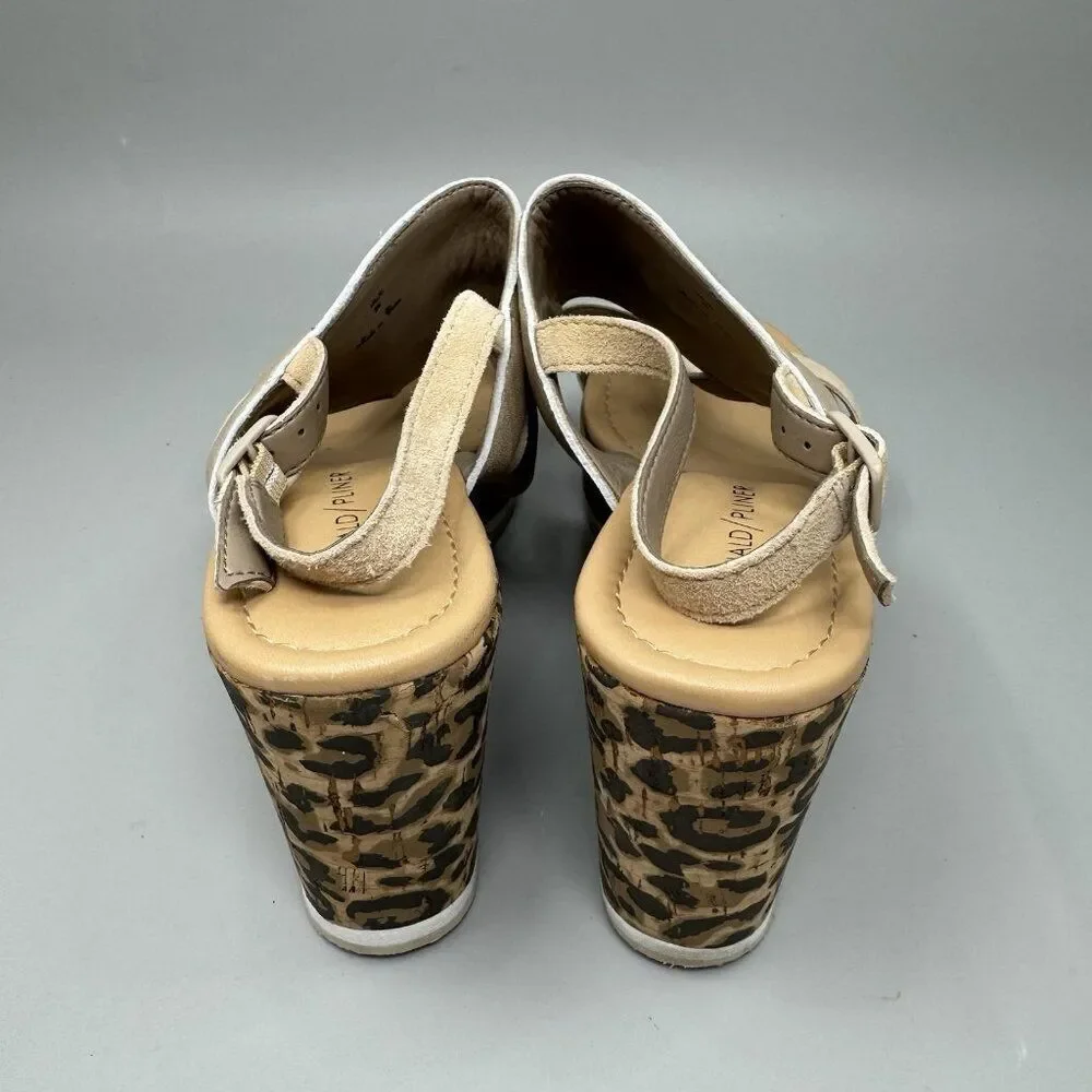 Donald Pliner Womens Valri Wedge Slides Sandals Leopard Print Cork Platform 9M